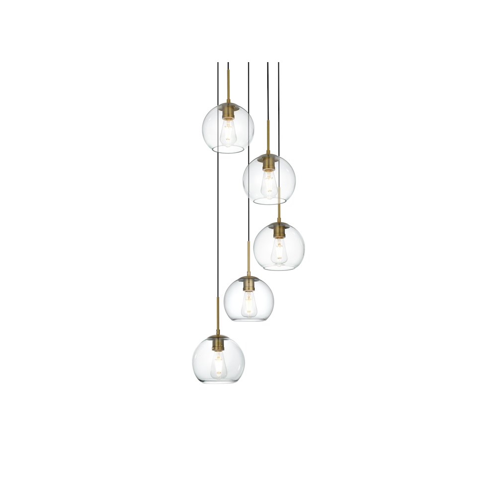 Baxter 18 Inch Pendant Clear Shade in Satin Gold. Picture 3