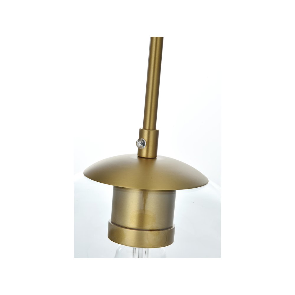 Baxter 18 Inch Pendant Clear Shade in Satin Gold. Picture 4