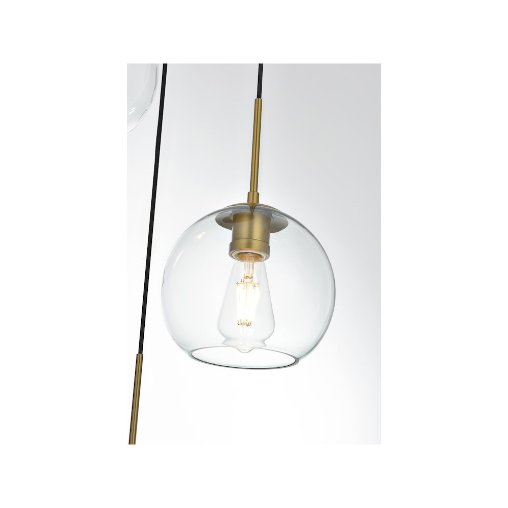 Baxter 18 Inch Pendant Clear Shade in Satin Gold. Picture 6