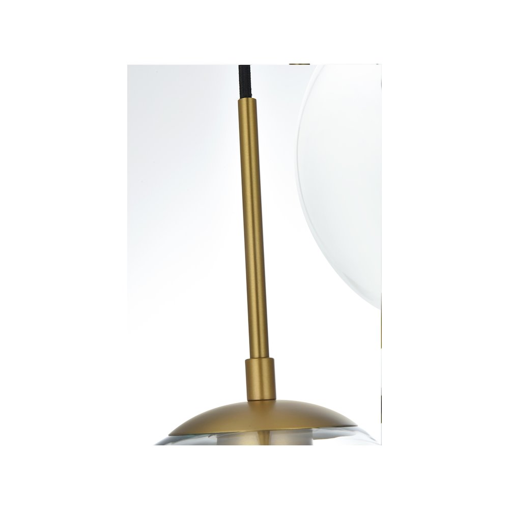 Baxter 18 Inch Pendant Clear Shade in Satin Gold. Picture 7