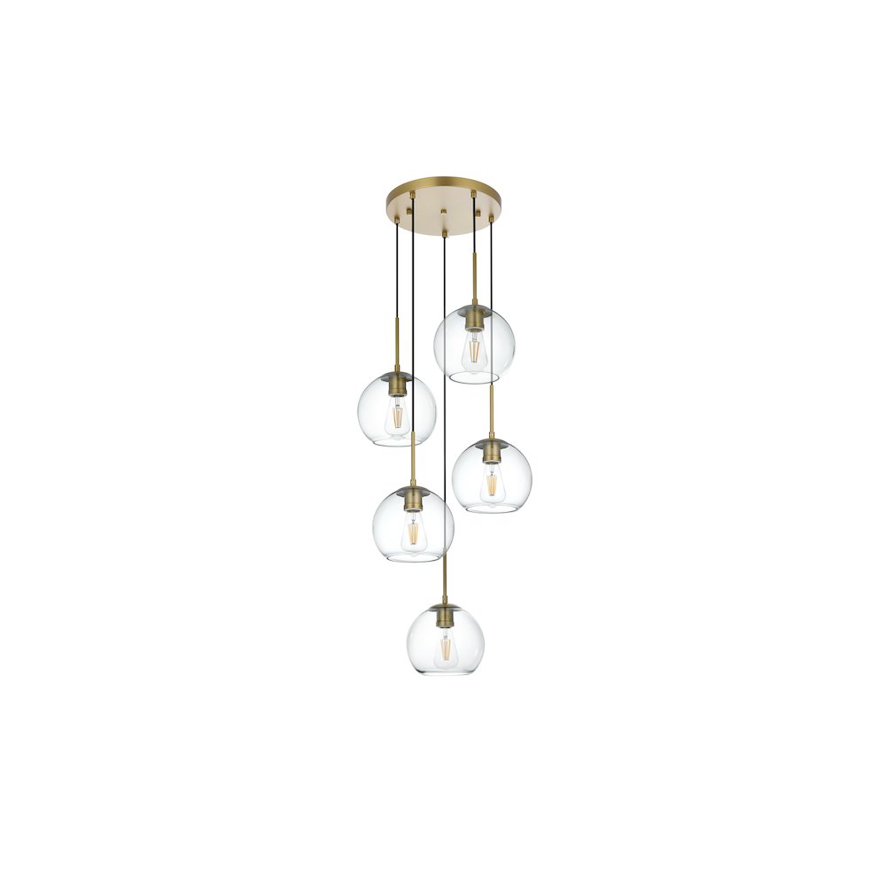 Baxter 18 Inch Pendant Clear Shade in Satin Gold. Picture 8