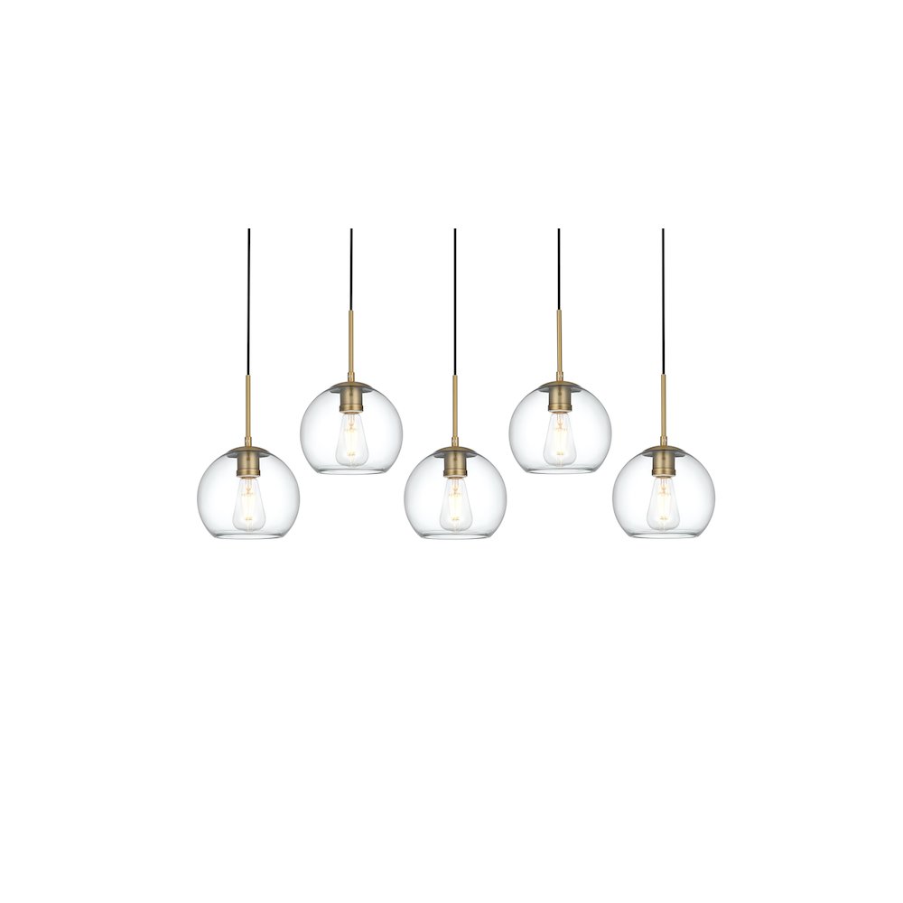 Baxter 41.5 Inch Pendant Clear Shade in Satin Gold. Picture 3