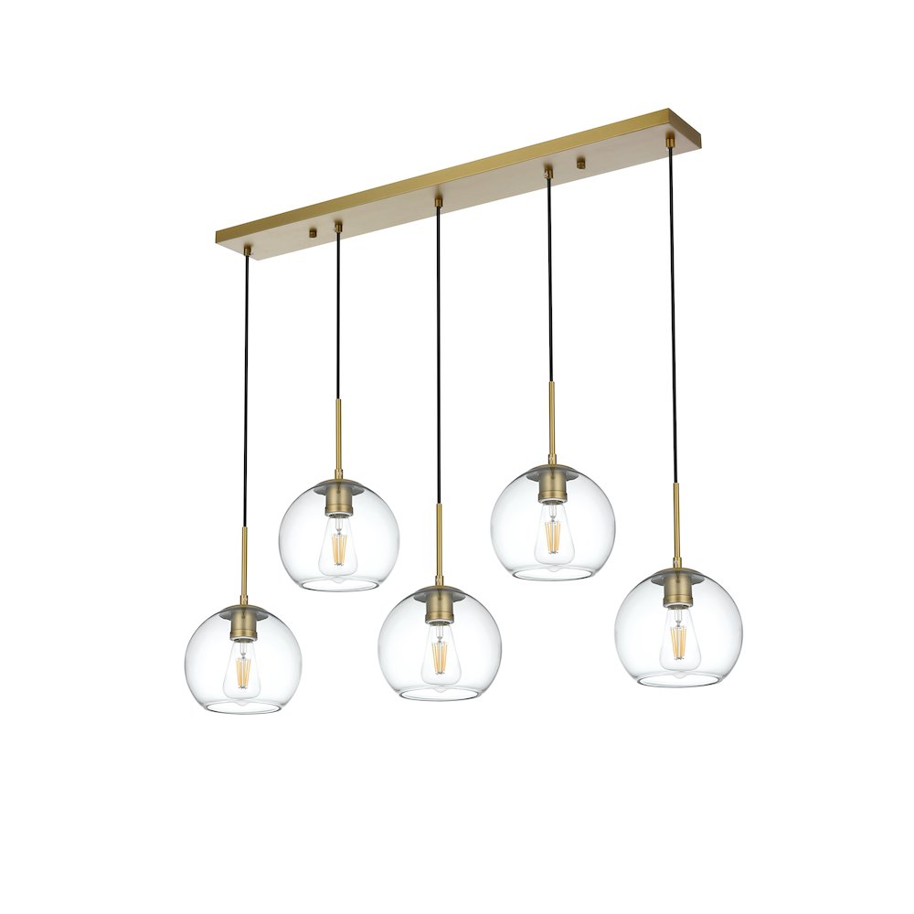 Baxter 41.5 Inch Pendant Clear Shade in Satin Gold. Picture 8