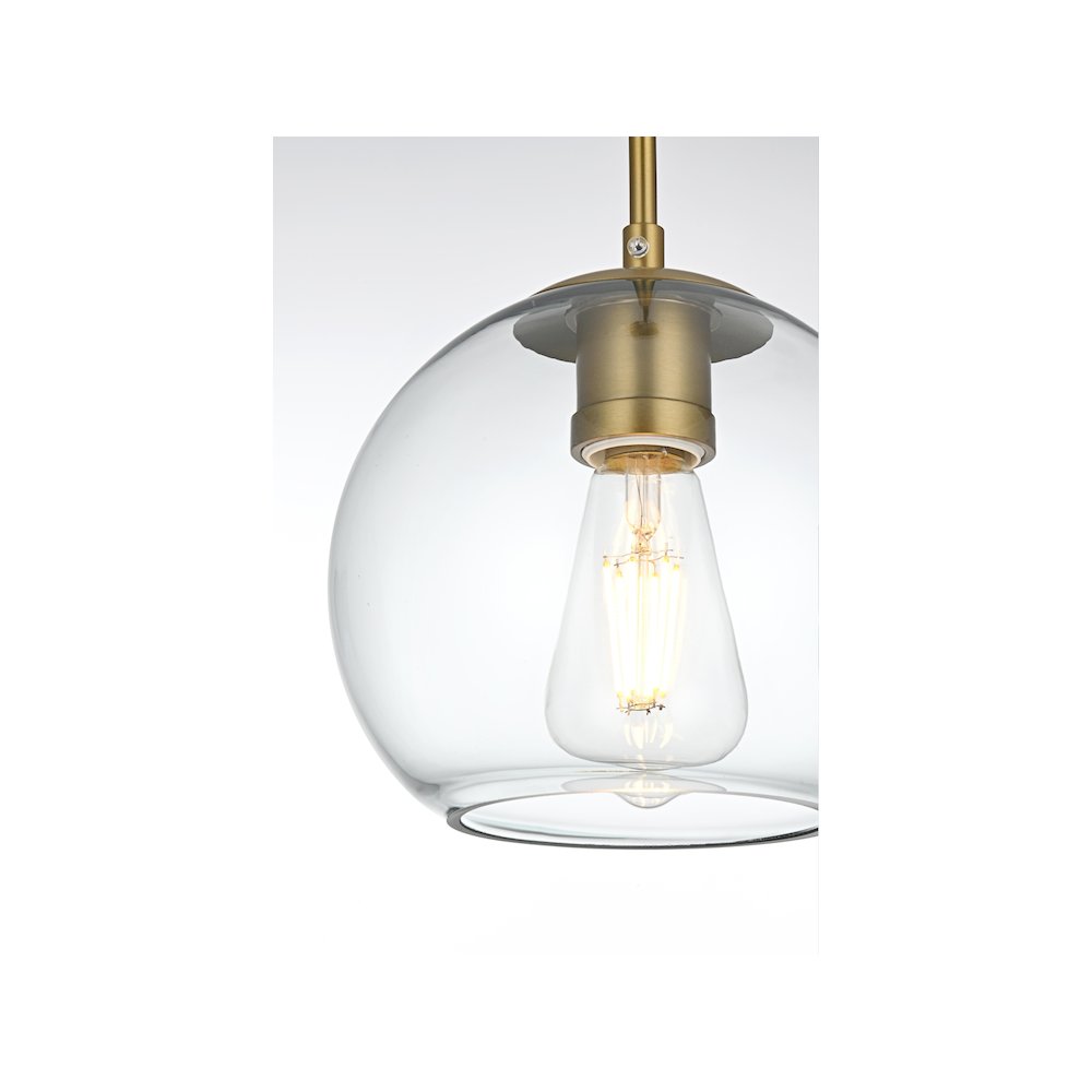 Baxter 54 Inch Pendant Clear Shade in Satin Gold. Picture 6