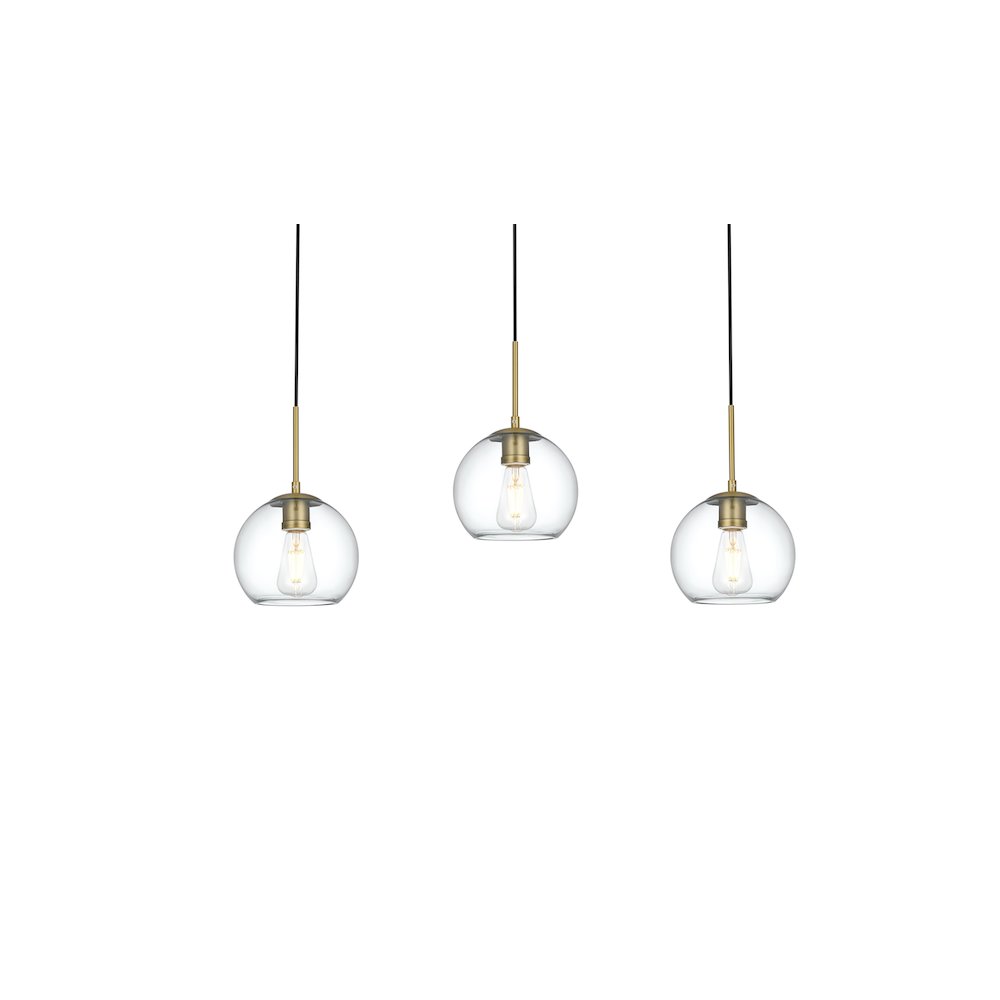 Baxter 36 Inch Pendant Clear Shade in Satin Gold. Picture 3