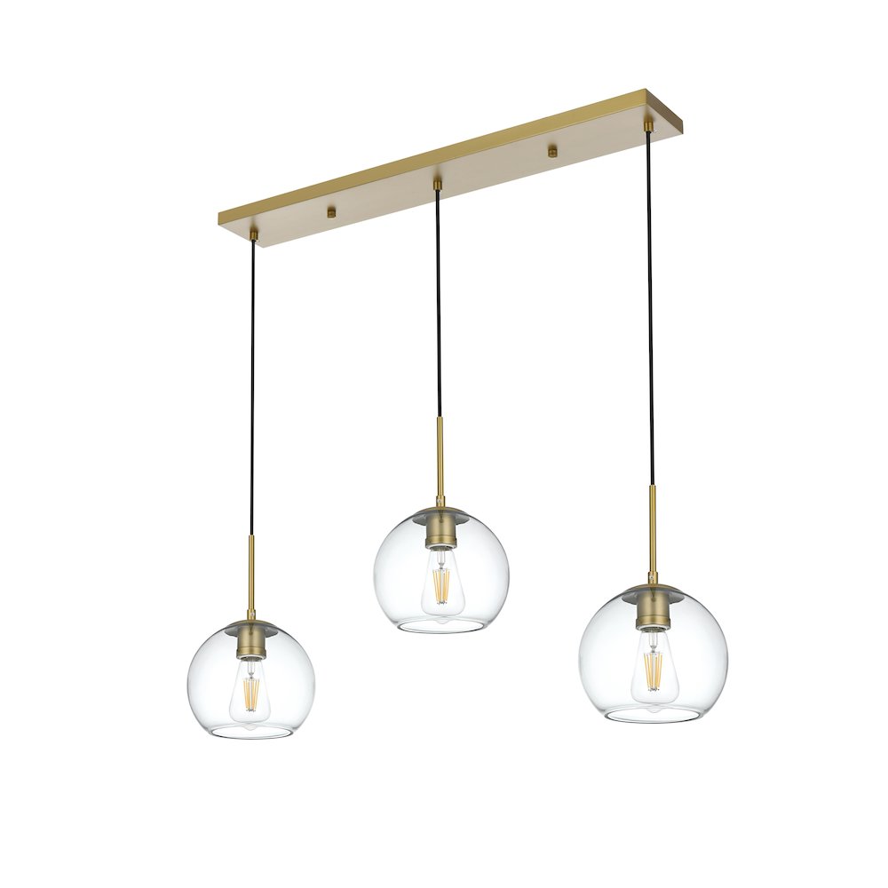 Baxter 36 Inch Pendant Clear Shade in Satin Gold. Picture 8
