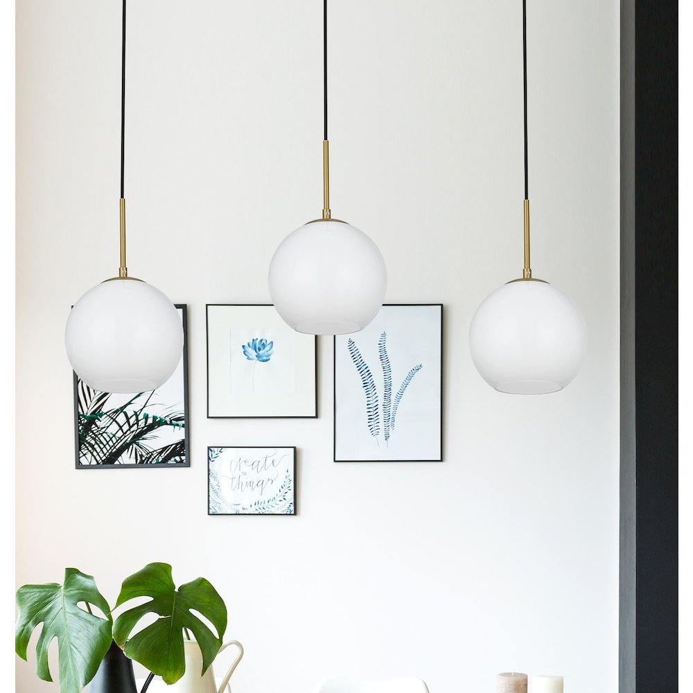 Baxter 36 Inch Pendant Frosted White Shade in Satin Gold. Picture 2