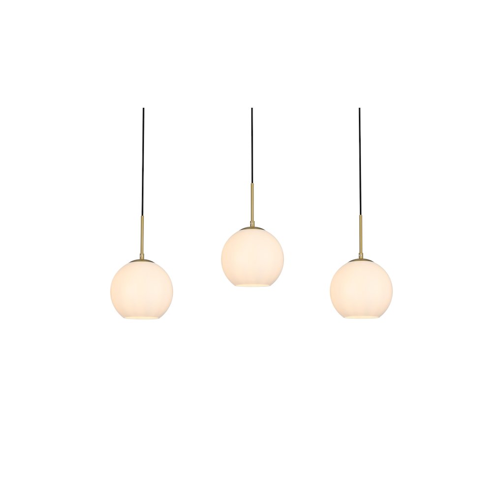 Baxter 36 Inch Pendant Frosted White Shade in Satin Gold. Picture 3