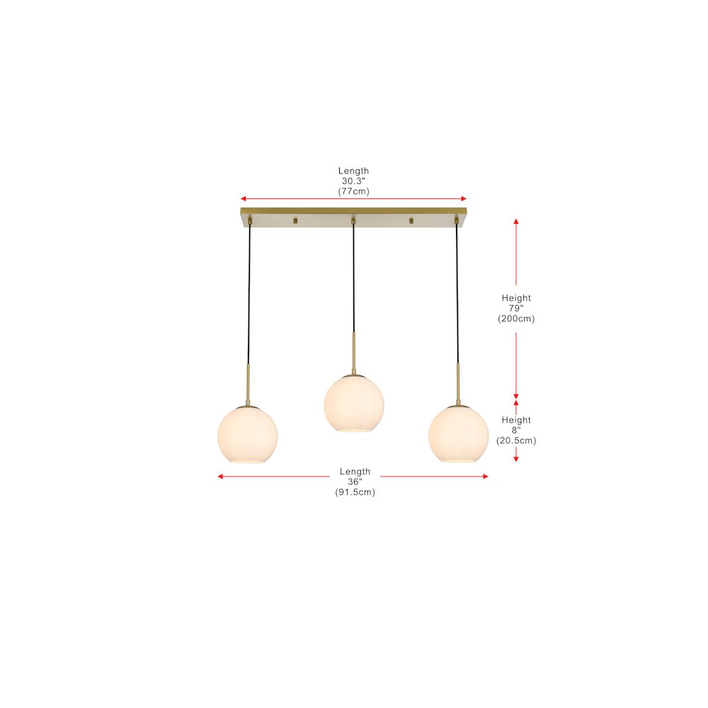 Baxter 36 Inch Pendant Frosted White Shade in Satin Gold. Picture 9