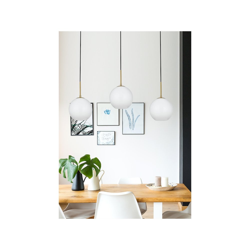 Baxter 36 Inch Pendant Frosted White Shade in Satin Gold. Picture 10