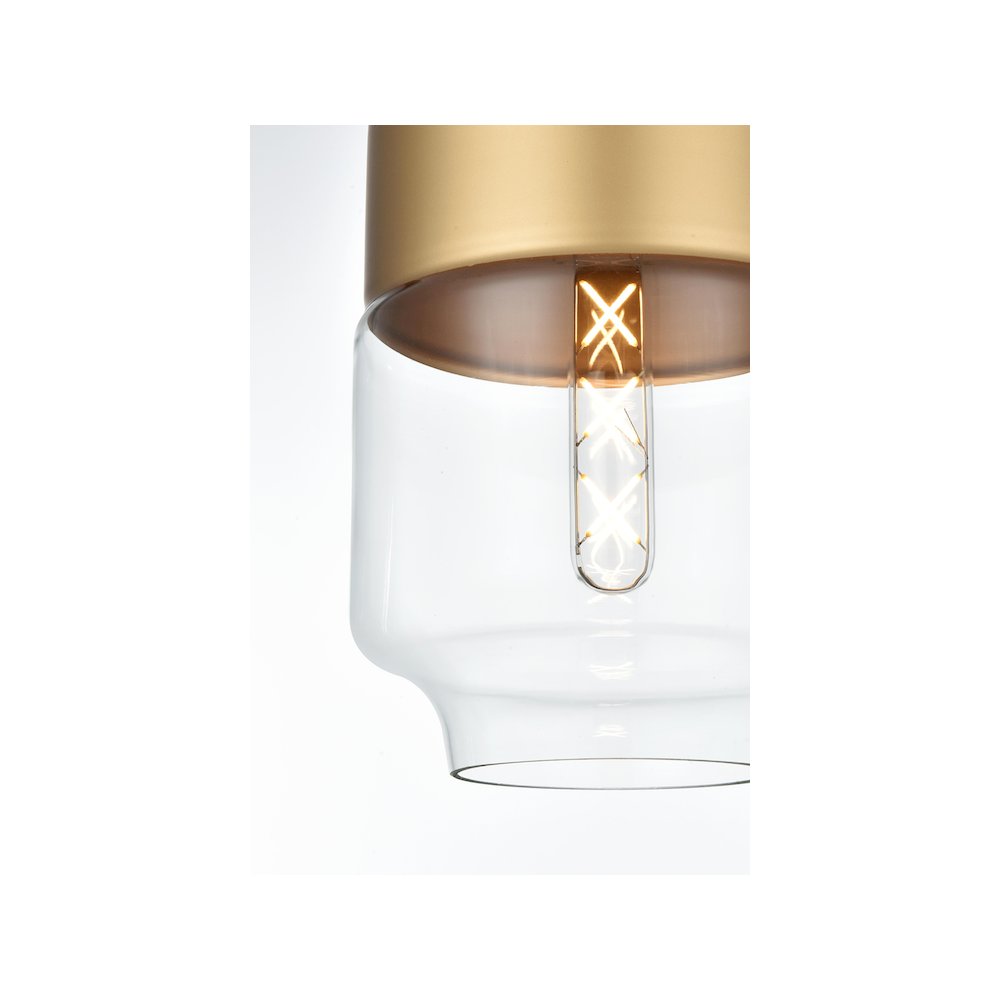 Ashwell 7 Inch Pendant Clear Shade in Satin Gold. Picture 7
