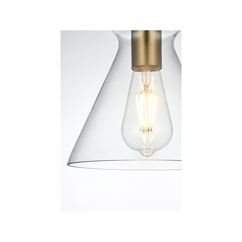 Destry 8 Inch Pendant Clear Shade in Satin Gold. Picture 5