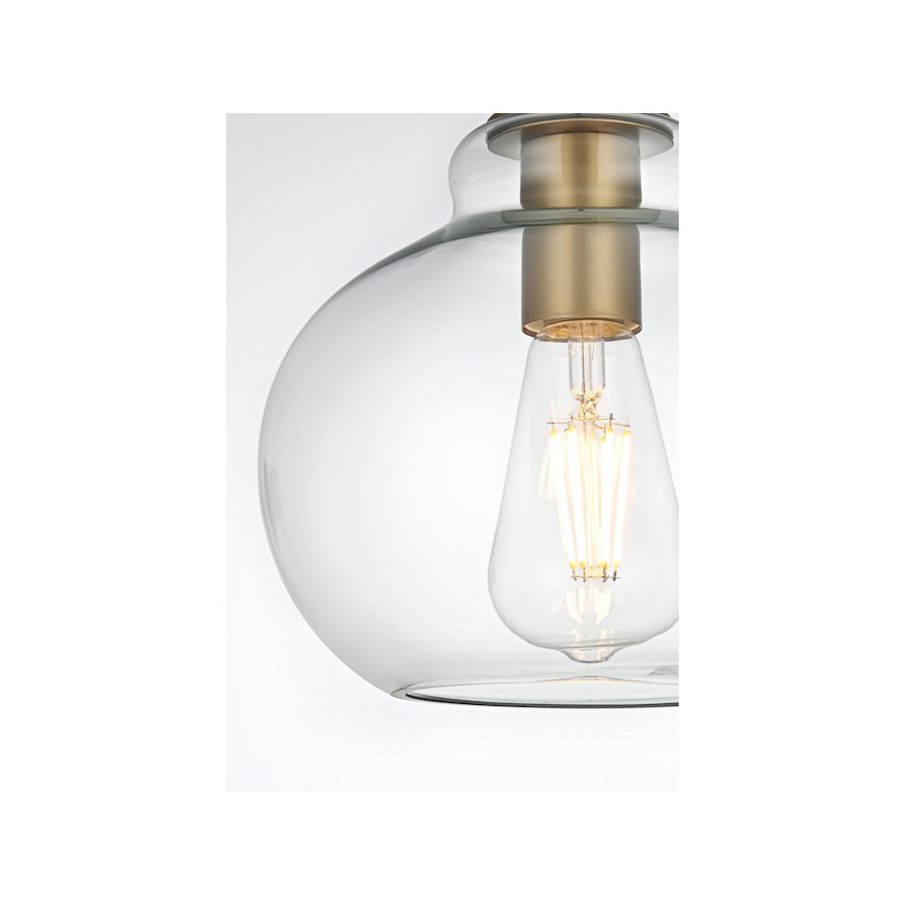 Destry 8 Inch Pendant Clear Shade in Satin Gold. Picture 5