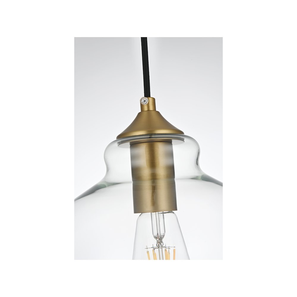 Destry 8 Inch Pendant Clear Shade in Satin Gold. Picture 6