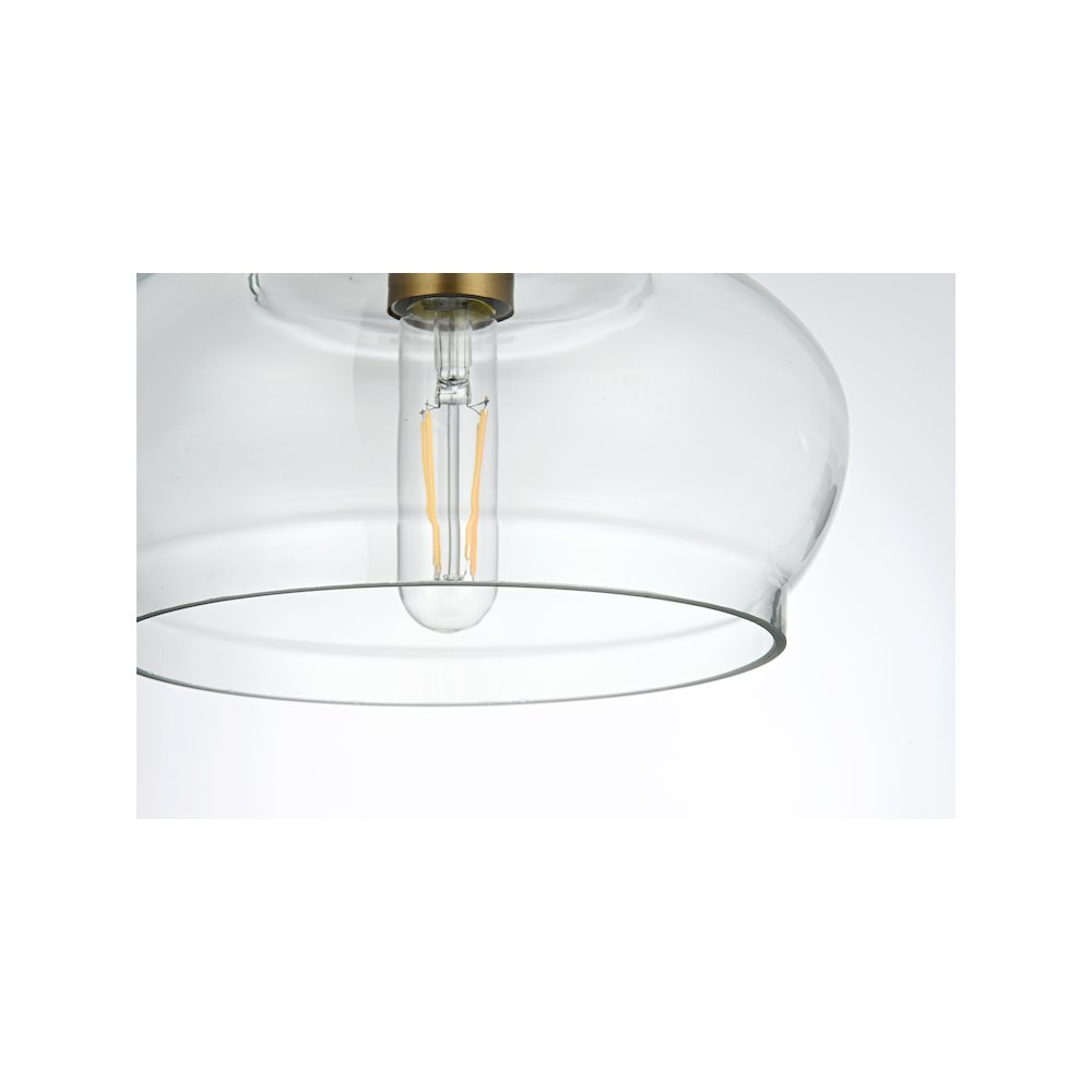 Destry 9.5 Inch Pendant Clear Shade in Satin Gold. Picture 4