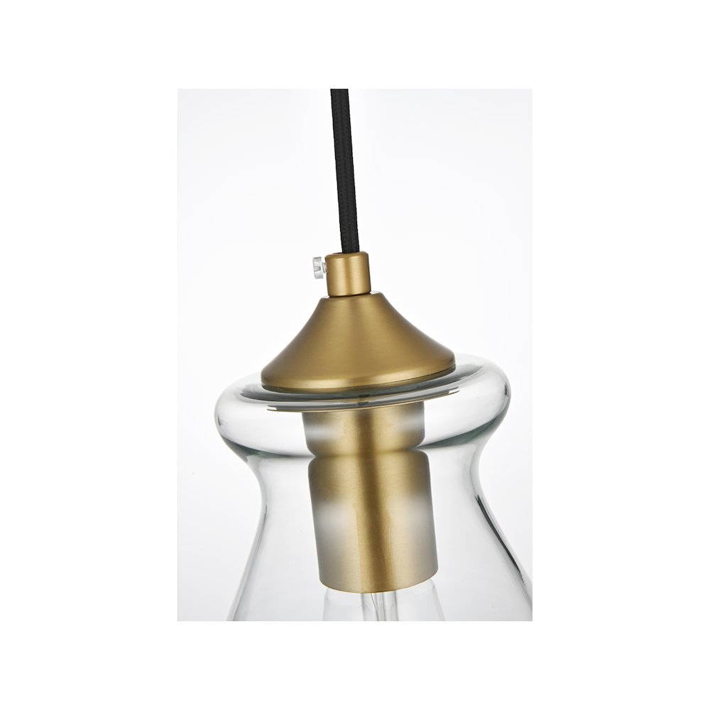 Destry 18.5 Inch Pendant Clear Shade in Satin Gold. Picture 7