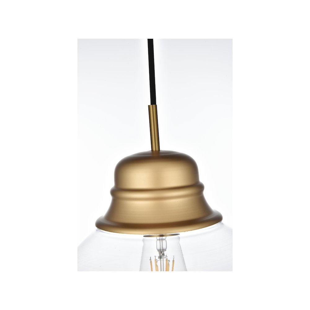 Kenna 8 Inch Pendant Clear Shade in Satin Gold. Picture 7
