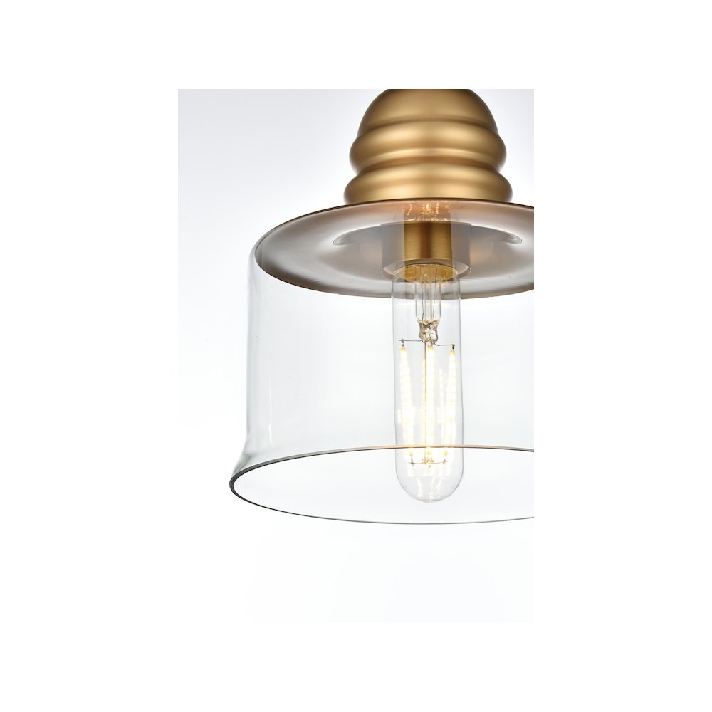 Kenna 6.5 Inch Pendant Clear Shade in Satin Gold. Picture 5