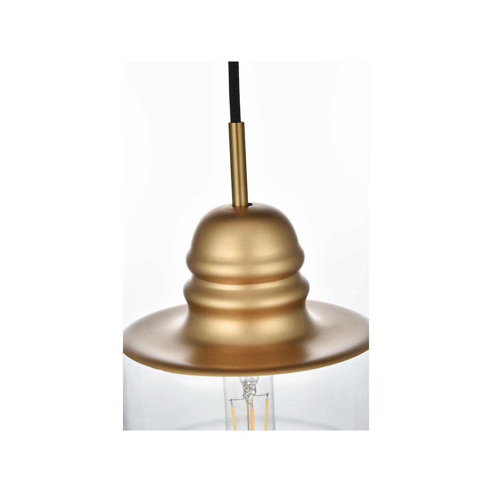 Kenna 6.5 Inch Pendant Clear Shade in Satin Gold. Picture 7
