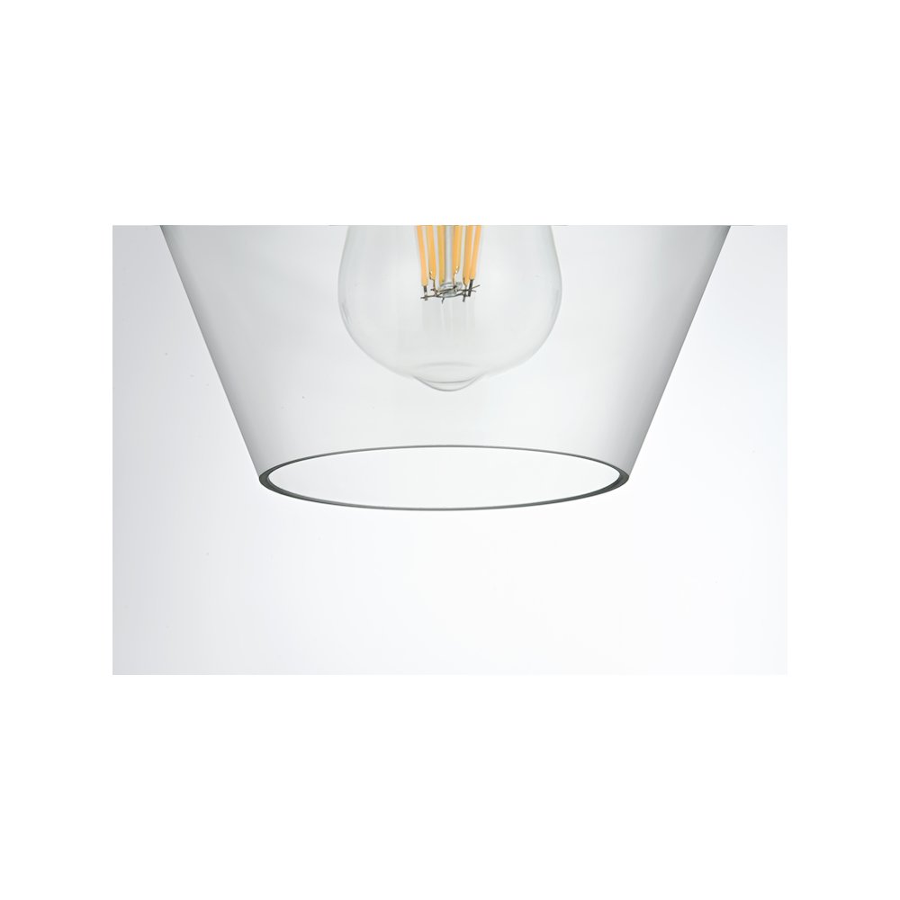 Gene 8 Inch Flush Mount Clear Shade in Satin Gold. Picture 4