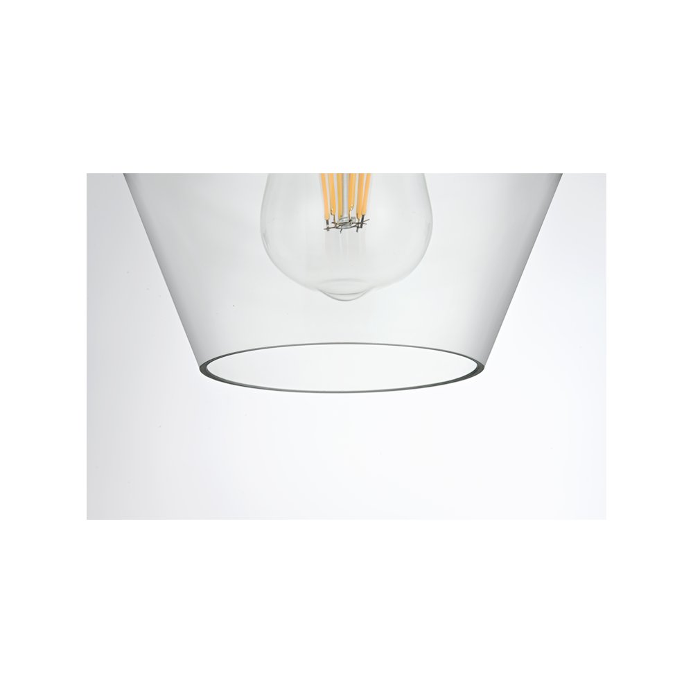 Gene 8 Inch Pendant Clear Shade in Satin Gold. Picture 4