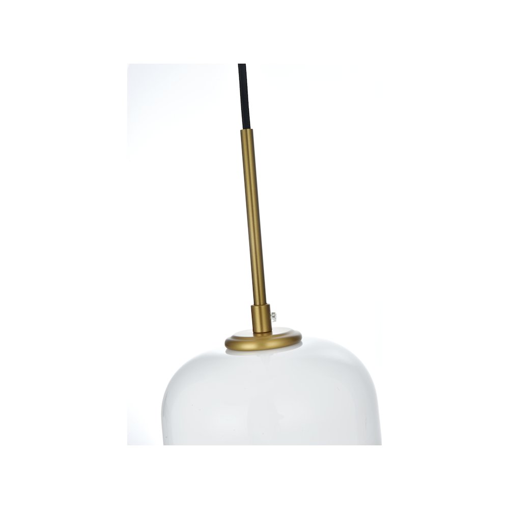 Gene 17.5 Inch Pendant Frosted White in Satin Gold. Picture 7