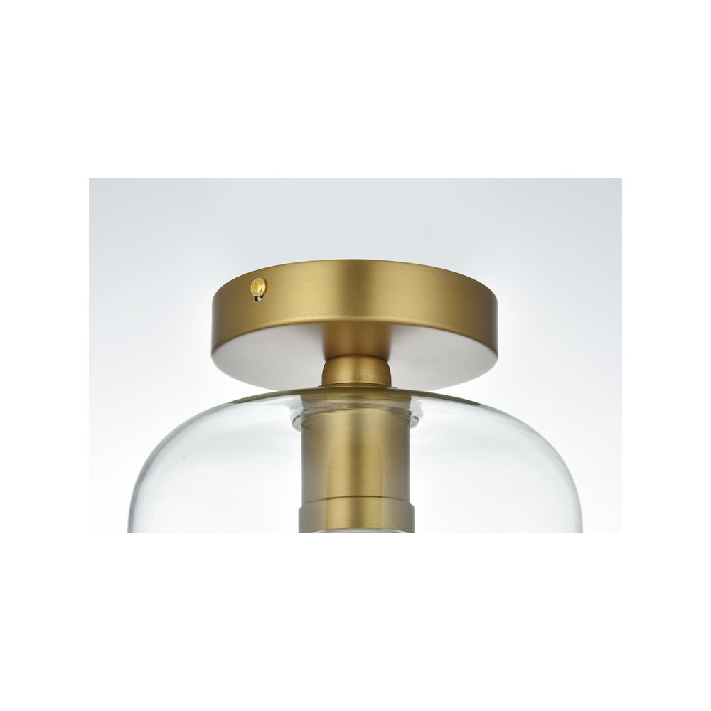 Collier 7.5 Inch Flush Mount Clear Shade in Satin Gold. Picture 6