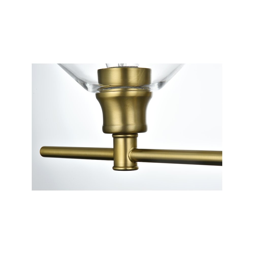 Gene 2 Light Satin Gold and Clear Glass Wall Sconce. Picture 6