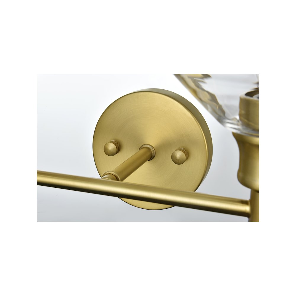 Gene 2 Light Satin Gold and Clear Glass Wall Sconce. Picture 7