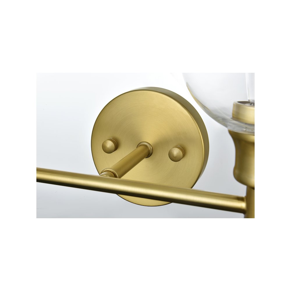 Collier 2 Light Satin Gold and Clear Glass Wall Sconce. Picture 7