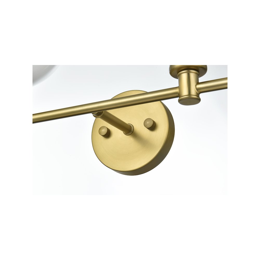 Collier 2 Light Satin Gold and Frosted White Glass Wall Sconce. Picture 5