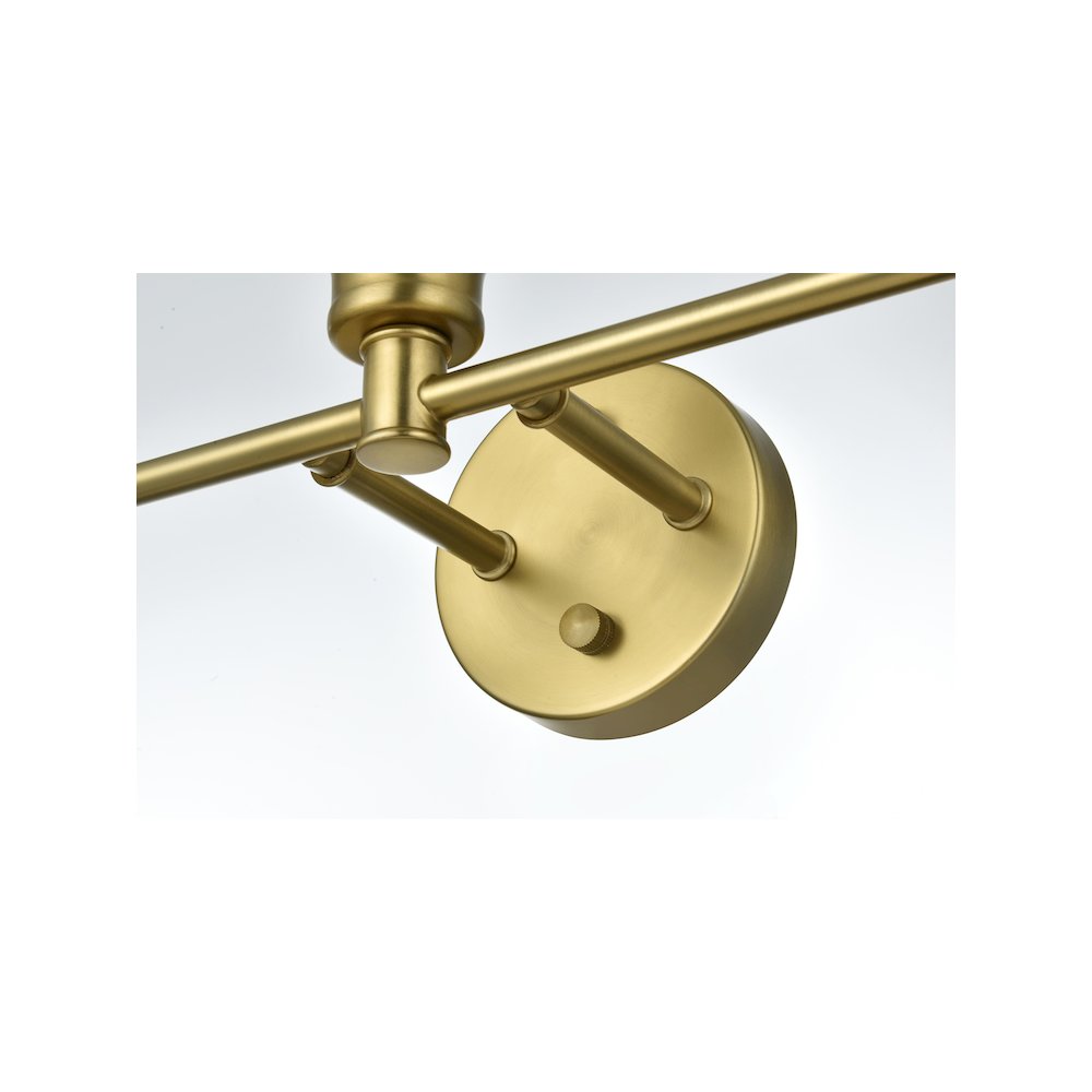 Gene 3 Light Satin Gold and Frosted White Glass Wall Sconce. Picture 5