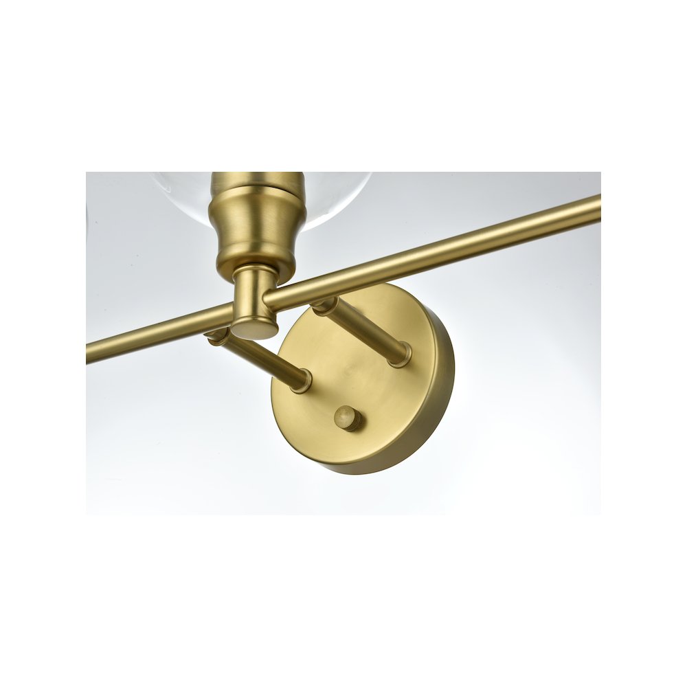 Collier 3 Light Satin Gold and Clear Glass Wall Sconce. Picture 5