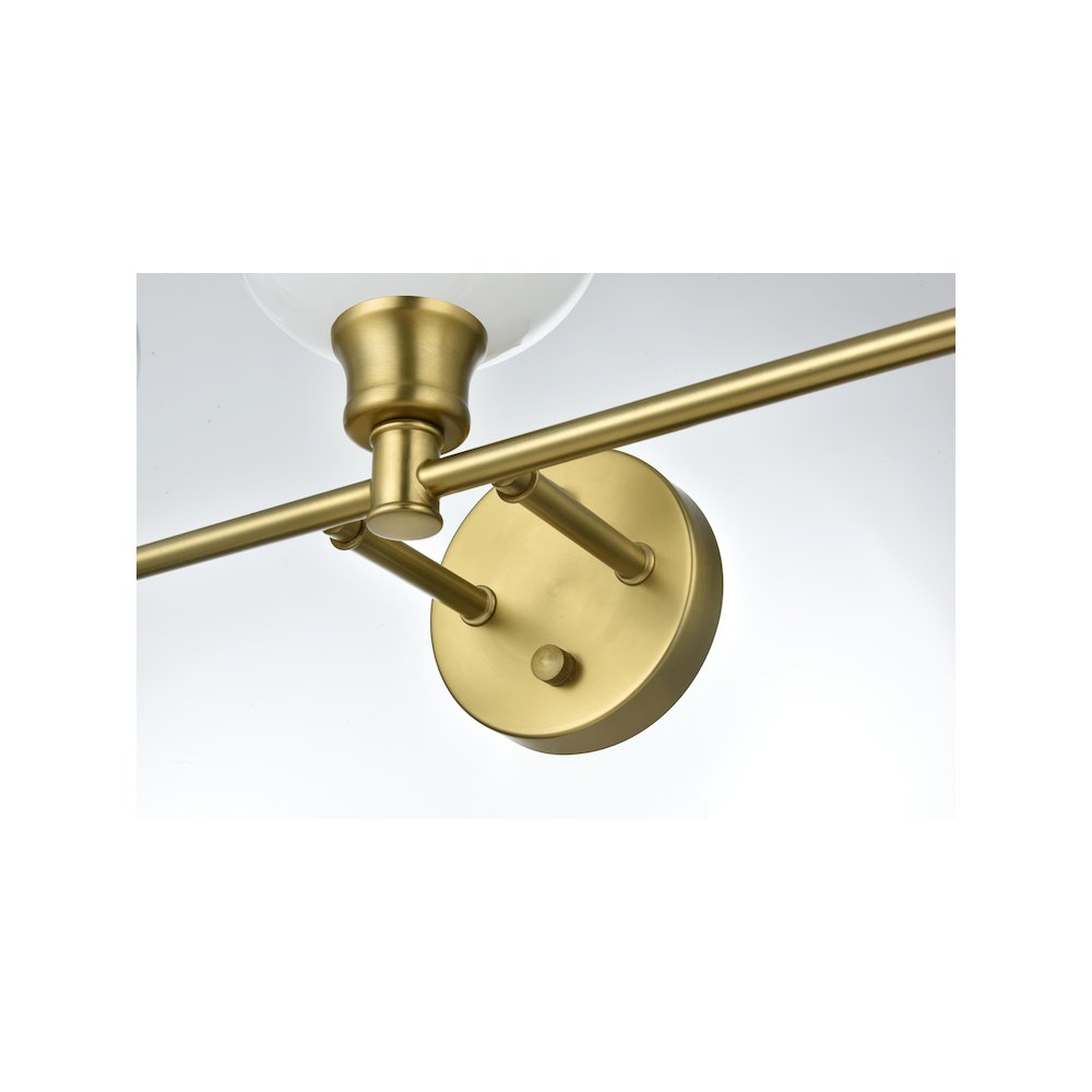 Collier 3 Light Satin Gold and Frosted White Glass Wall Sconce. Picture 5