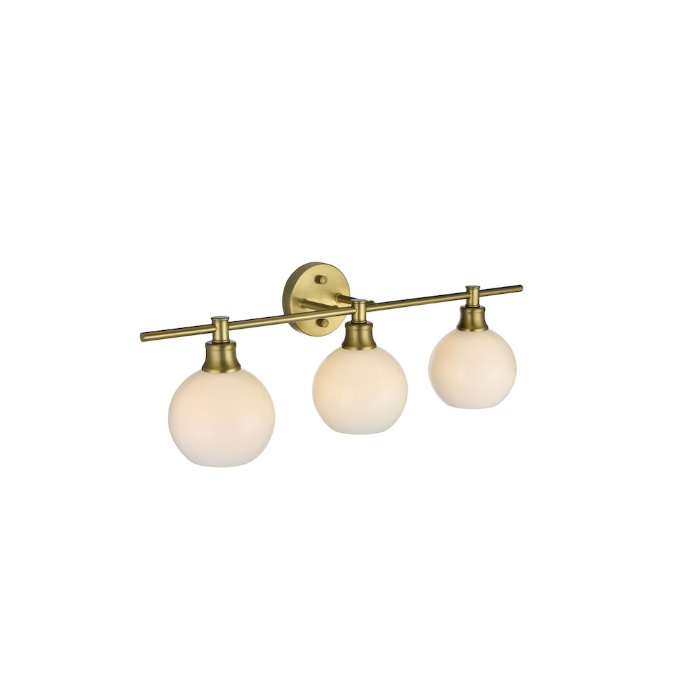 Collier 3 Light Satin Gold and Frosted White Glass Wall Sconce. Picture 8