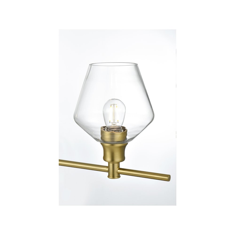 Gene 4 Light Satin Gold and Clear Glass Wall Sconce. Picture 4