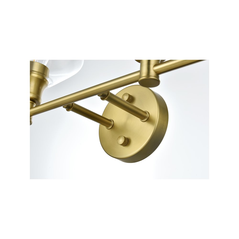 Gene 4 Light Satin Gold and Clear Glass Wall Sconce. Picture 5