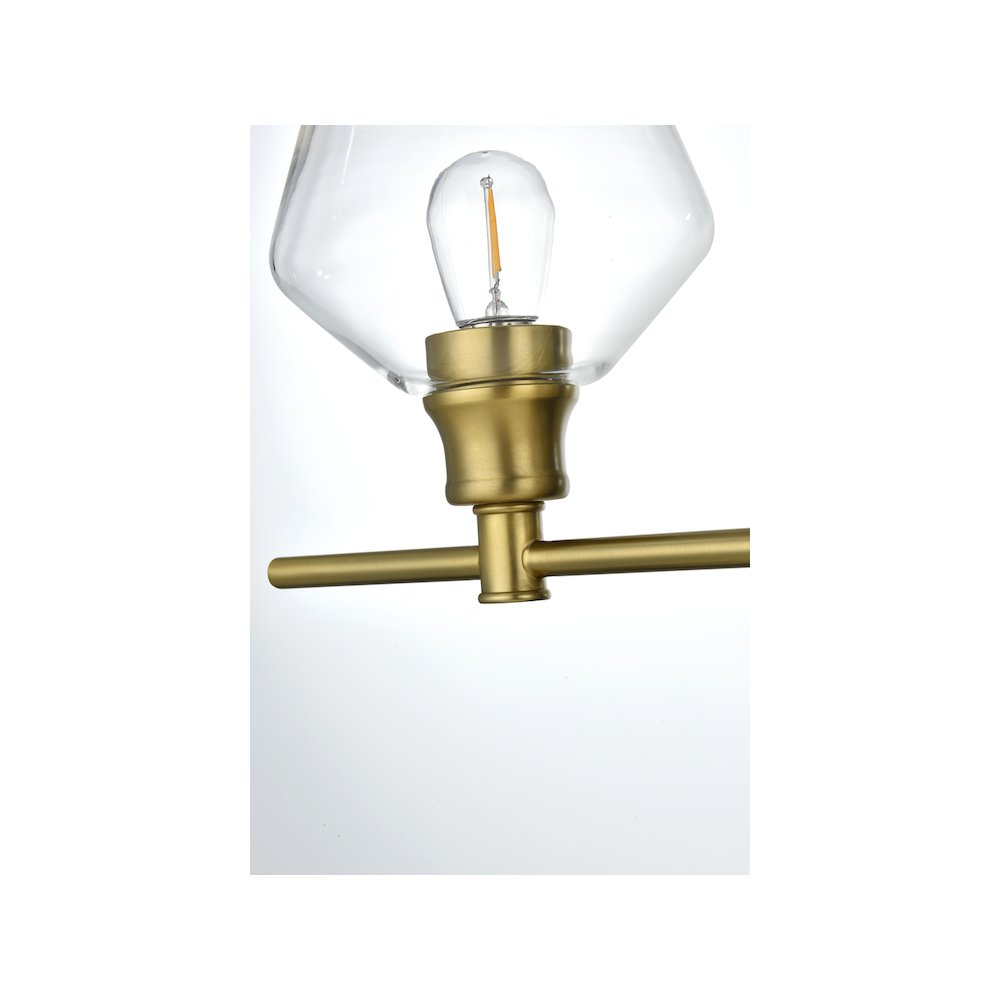 Gene 4 Light Satin Gold and Clear Glass Wall Sconce. Picture 6