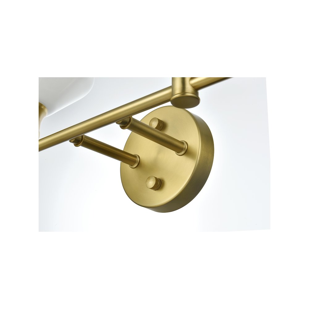Gene 4 Light Satin Gold and Frosted White Glass Wall Sconce. Picture 5