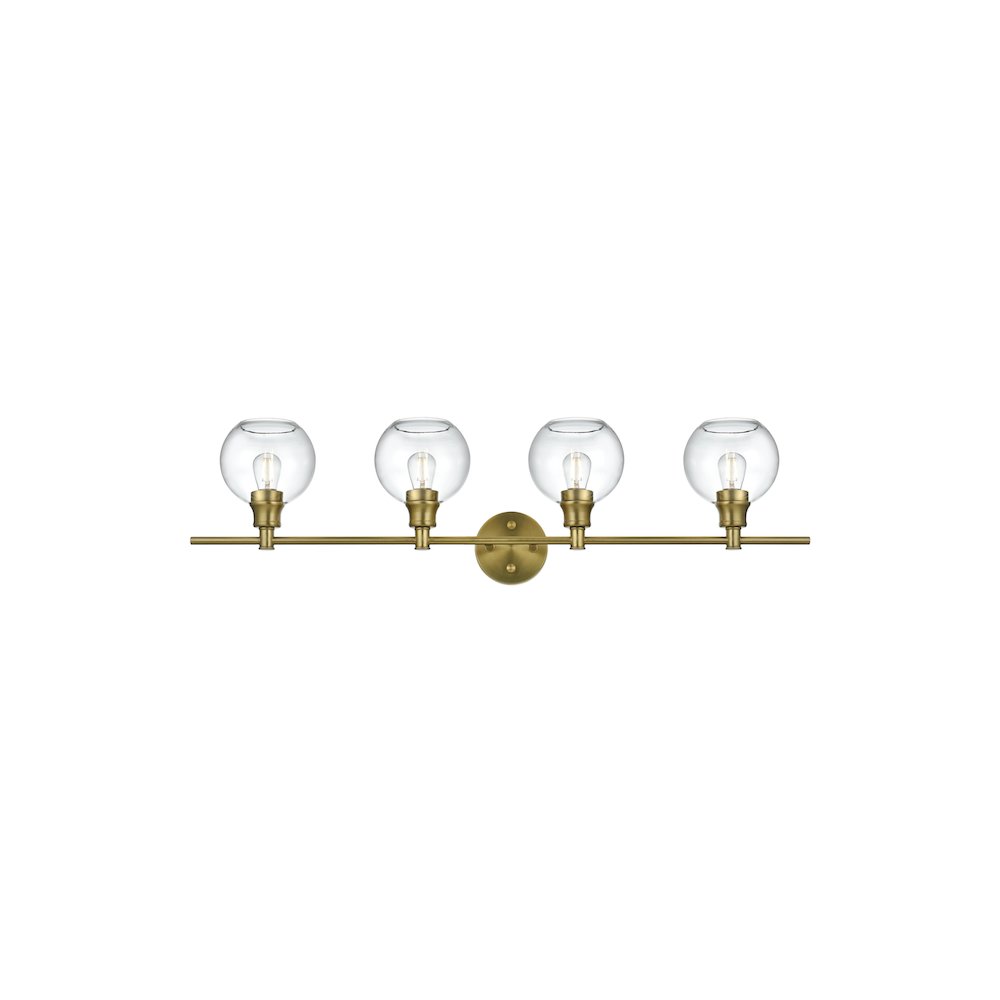 Collier 4 Light Satin Gold and Clear Glass Wall Sconce. Picture 1