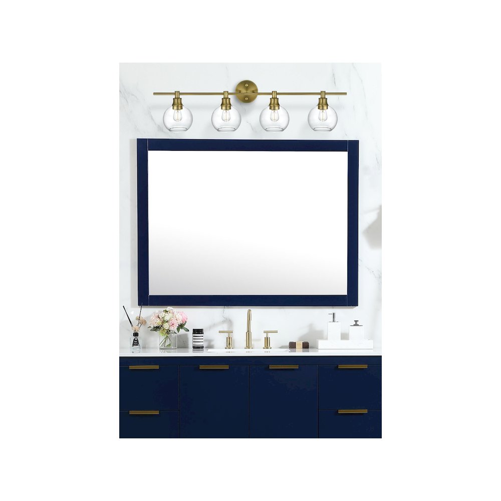 Collier 4 Light Satin Gold and Clear Glass Wall Sconce. Picture 2