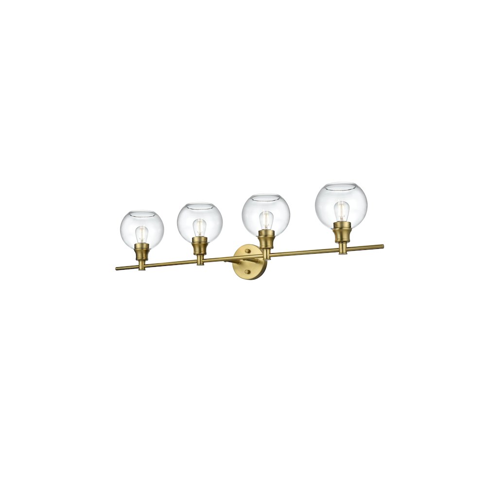 Collier 4 Light Satin Gold and Clear Glass Wall Sconce. Picture 3