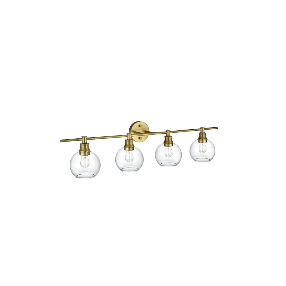 Collier 4 Light Satin Gold and Clear Glass Wall Sconce. Picture 8