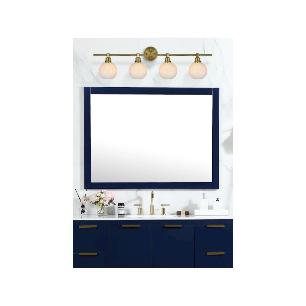 Collier 4 Light Satin Gold and Frosted White Glass Wall Sconce. Picture 2