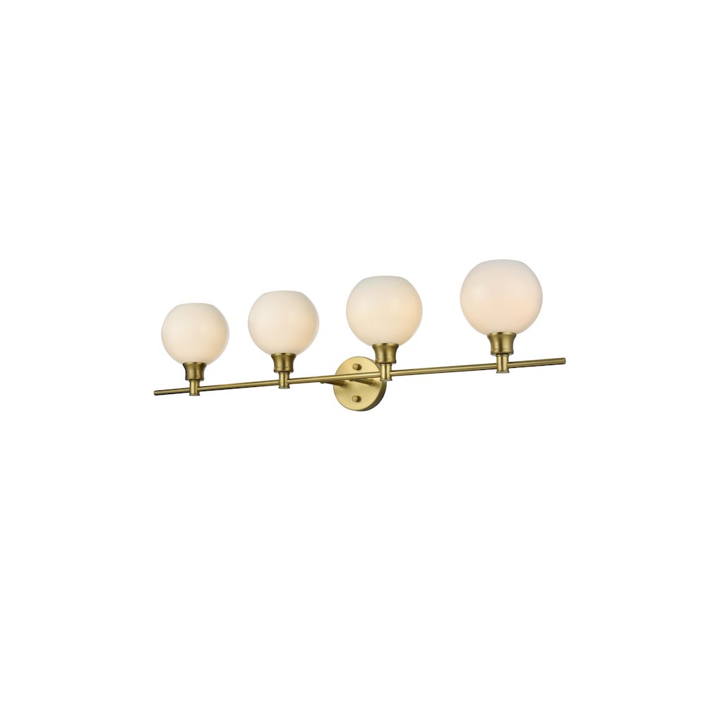 Collier 4 Light Satin Gold and Frosted White Glass Wall Sconce. Picture 3