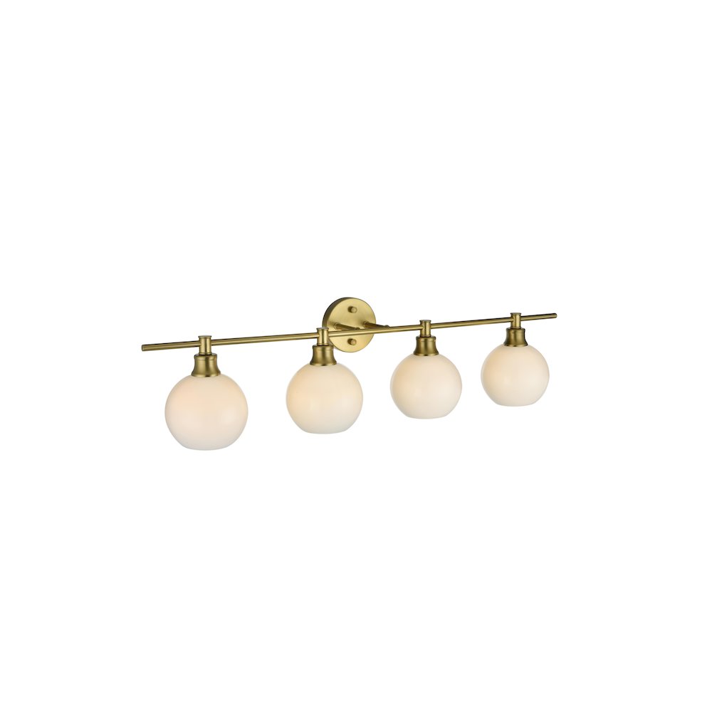 Collier 4 Light Satin Gold and Frosted White Glass Wall Sconce. Picture 8