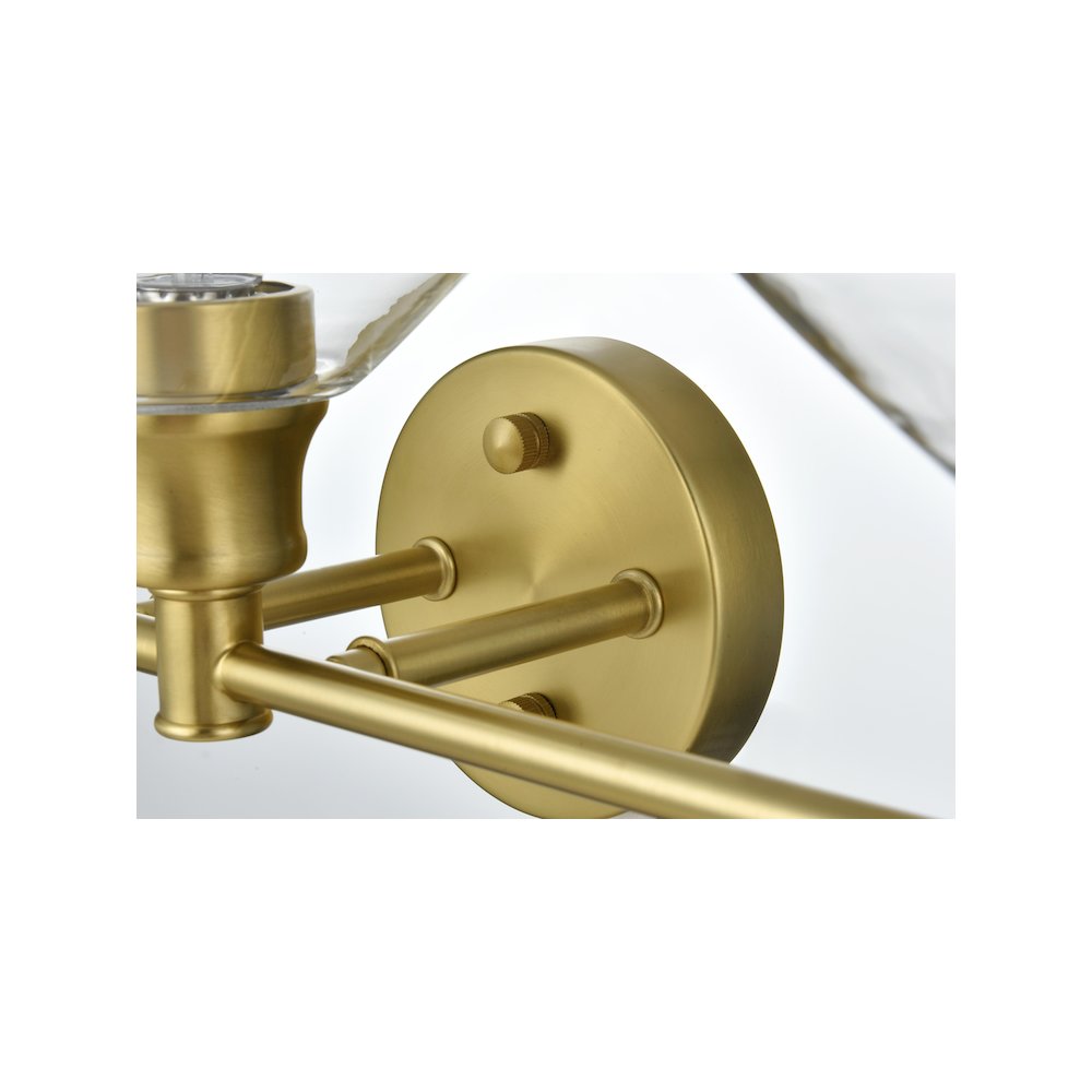 Gene 5 Light Satin Gold and Clear Glass Wall Sconce. Picture 5