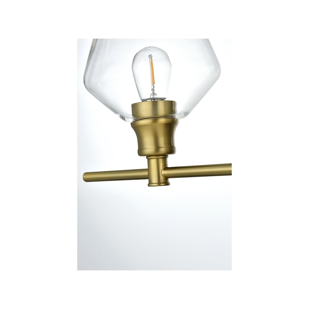 Gene 5 Light Satin Gold and Clear Glass Wall Sconce. Picture 6