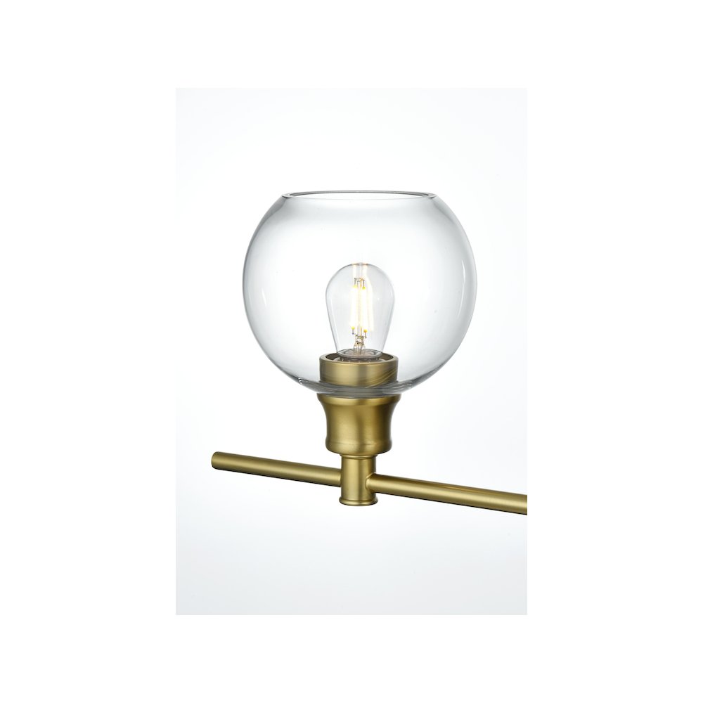 Collier 5 Light Satin Gold and Clear Glass Wall Sconce. Picture 4