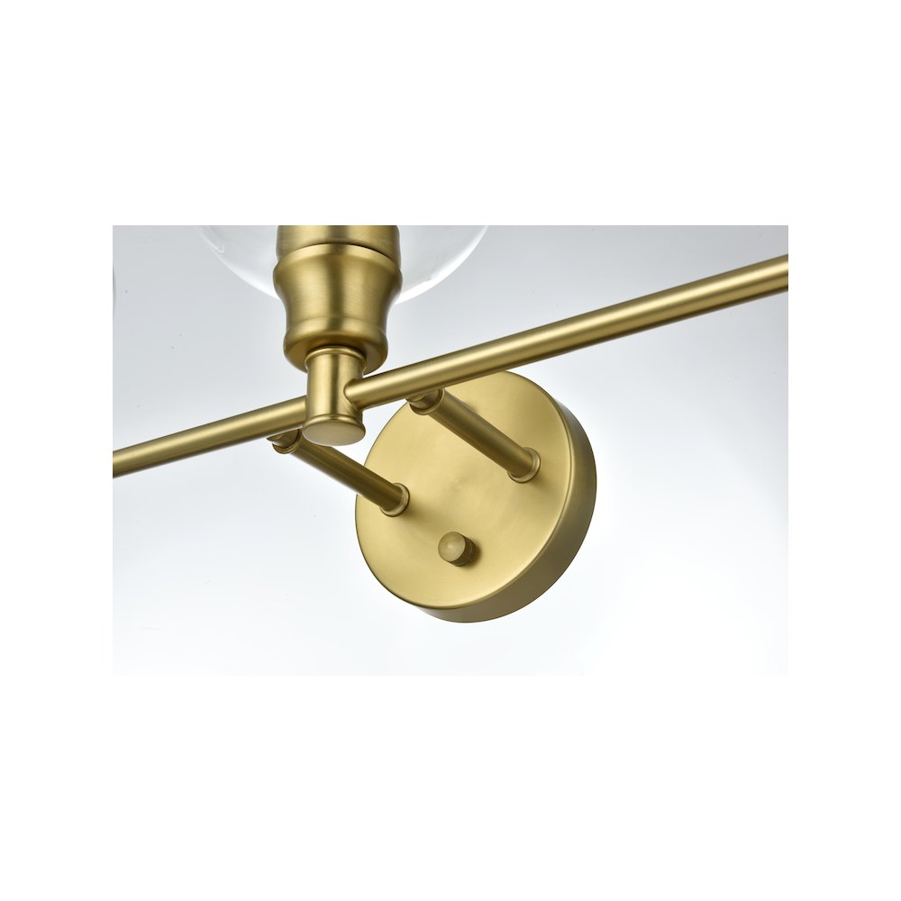 Collier 5 Light Satin Gold and Clear Glass Wall Sconce. Picture 5